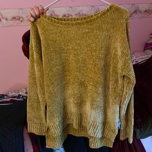 yellow chenille sweater